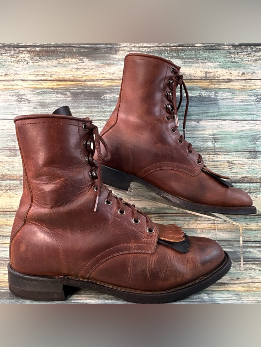 Brahma Canada West Roper Western Boots Womens 8.5C Brown Leather Cowgirl Riding